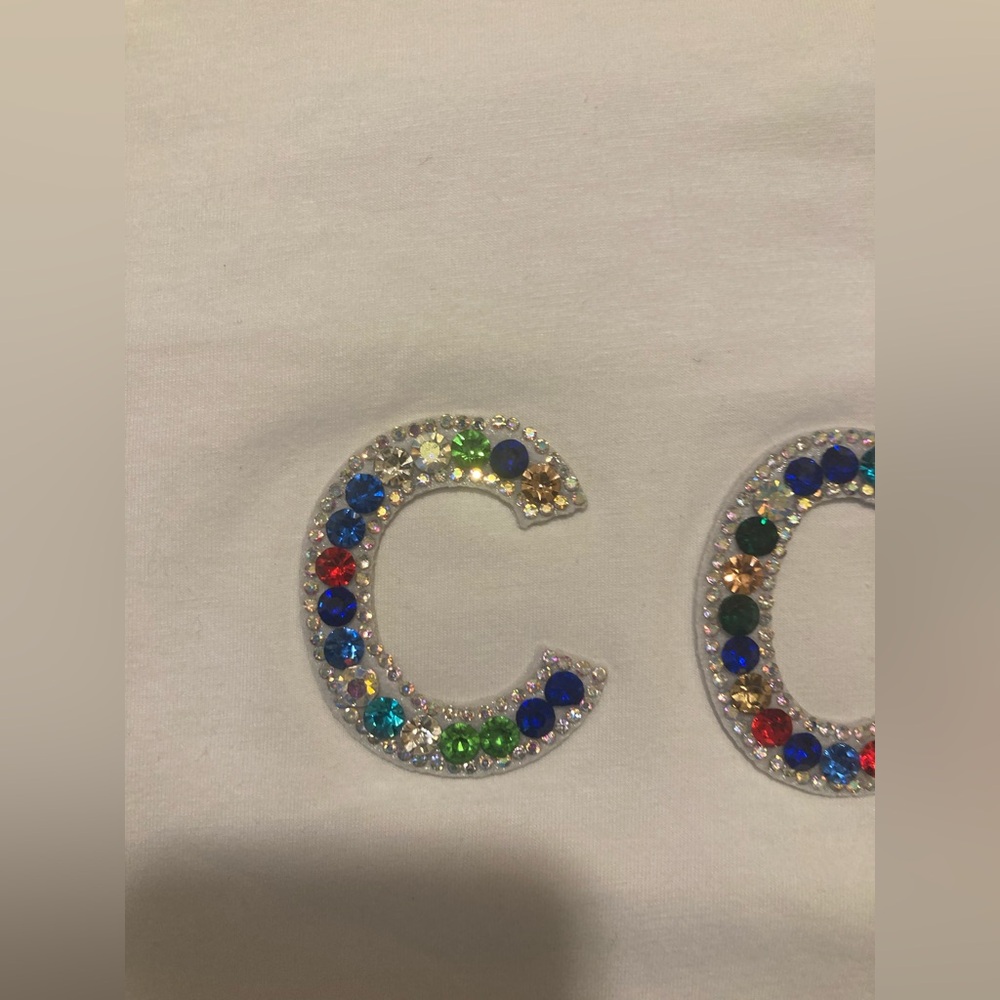 T-Shirt NWOT Rhinestone Lettering - Picture 3 of 6